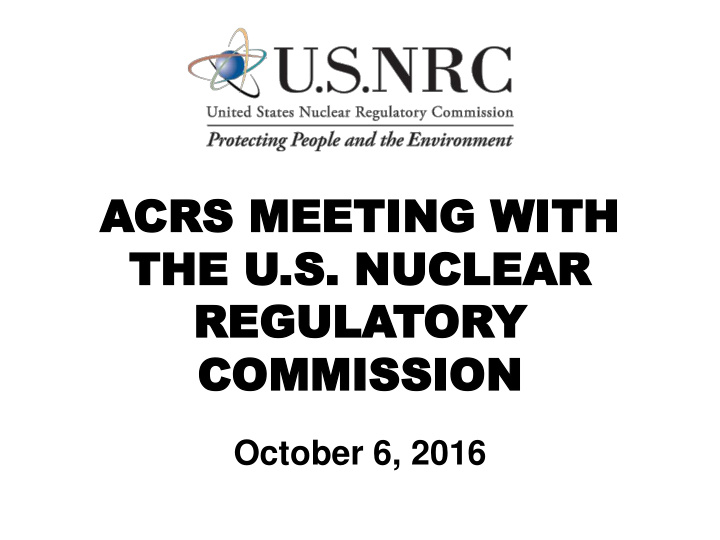 acrs meeting with crs meeting with the u the u s s