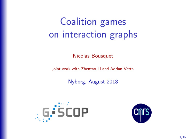 coalition games on interaction graphs