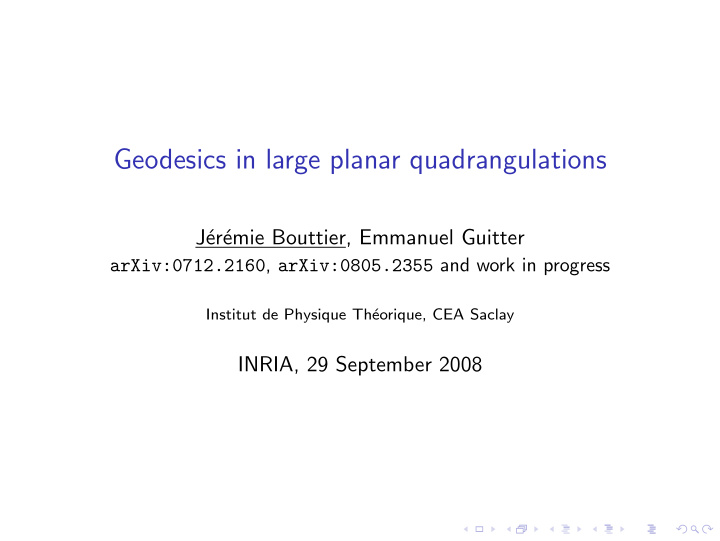 geodesics in large planar quadrangulations