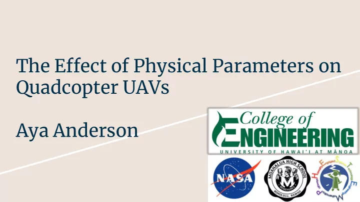 quadcopter uavs aya anderson background