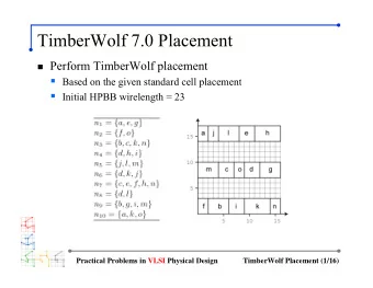 TimberWolf 7.0 Placement  Perform TimberWolf placement  Based on the given standard cell