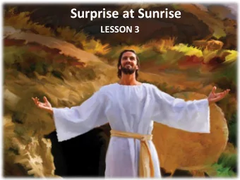 Surprise at Sunrise  LESSON 3  Your Response to the Lesson  What was most interesting in the Bible