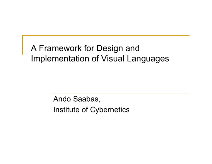 a framework for design and implementation of visual