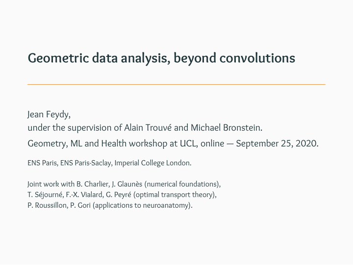 geometric data analysis beyond convolutions