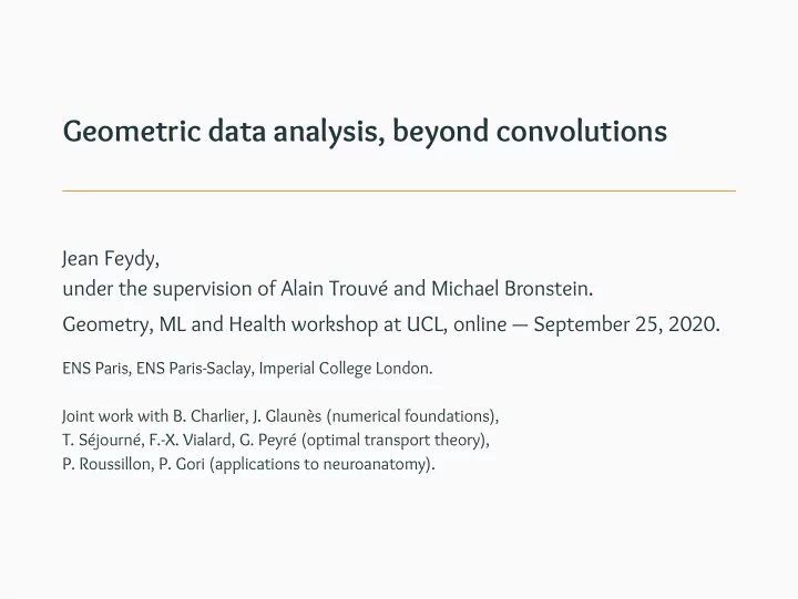 geometric data analysis beyond convolutions