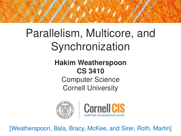parallelism multicore and synchronization