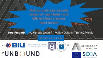 FAST DISTRIBUTED RSA KEY GENERATION FOR  FAST DISTRIBUTED RSA KEY GENERATION FOR  semi-honest