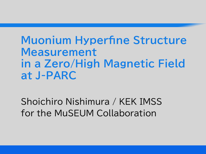 muonium hyper ne structure measurement in a zero high