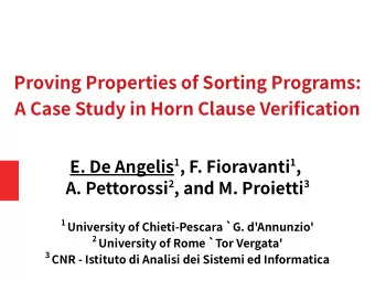 P  r  o  v  i  n  g  P  r  o  p  e  r  t  i  e  s  o  f  S  o  r  t  i  n  g  P  r  o  g  r  a  ms