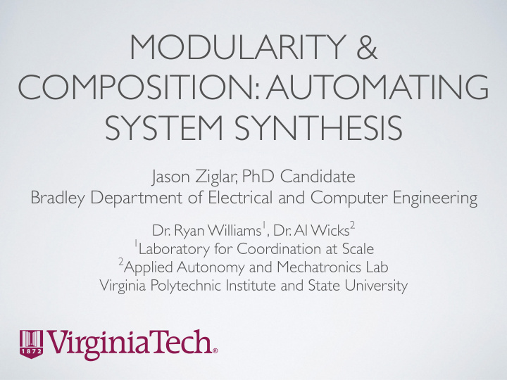 modularity composition automating system synthesis