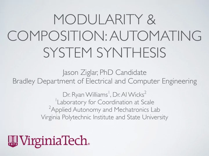 modularity composition automating system synthesis