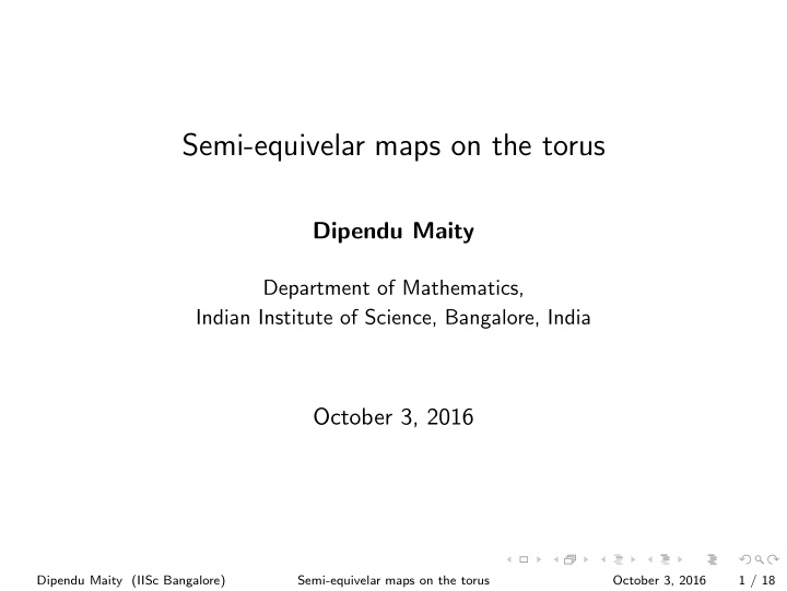 semi equivelar maps on the torus