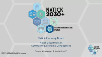 Natick Planning Board  Natick Department of  Community &amp; Economic Development  Crosby,