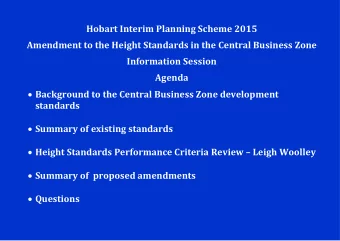 Hobart Interim Planning Scheme 2015  Amendment to the Height Standards in the Central Business Zone