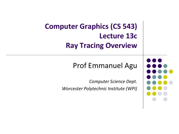 computer graphics cs 543