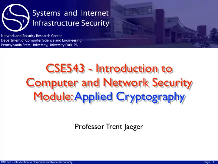 cse543 introduction to computer and network security