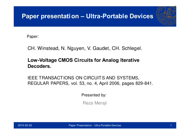 paper presentation ultra portable devices