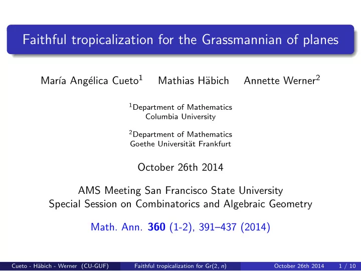 faithful tropicalization for the grassmannian of planes