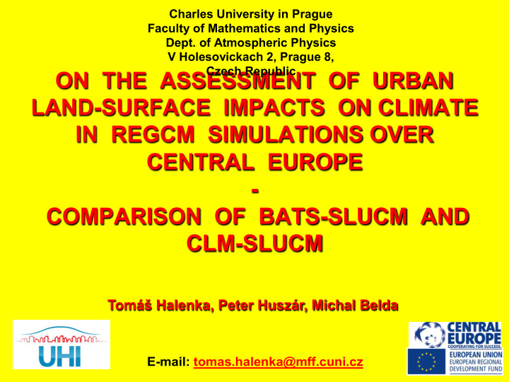 on the assessment of urban land surface impacts on
