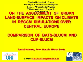 ON  THE  ASSESSMENT  OF  URBAN  LAND-SURFACE  IMPACTS  ON CLIMATE  IN  REGCM  SIMULATIONS OVER