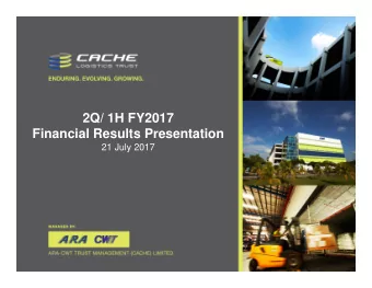 2Q/ 1H FY2017  Financial Results Presentation  21 July 2017  Agenda  Slide  Performance Highlights
