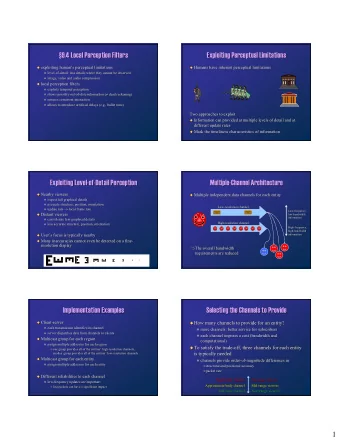 9.4 Local Perception Filters  9.4 Local Perception Filters  Exploiting  Exploiting Perceptual