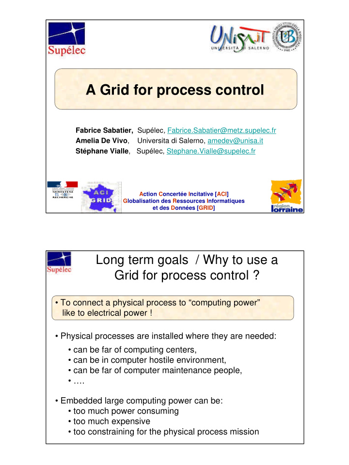 a grid for process control