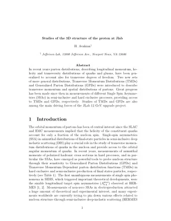 1  Introduction  The orbital momentum of partons has been of central interest since the SLAC  and