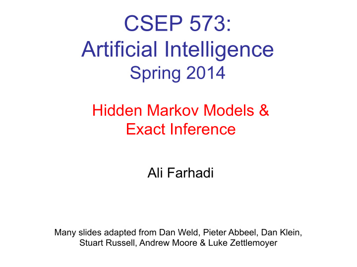 csep 573 artificial intelligence
