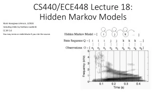 CS440/ECE448 Lecture 18:  Hidden Markov Models  Mark Hasegawa-Johnson, 3/2020  Including slides by