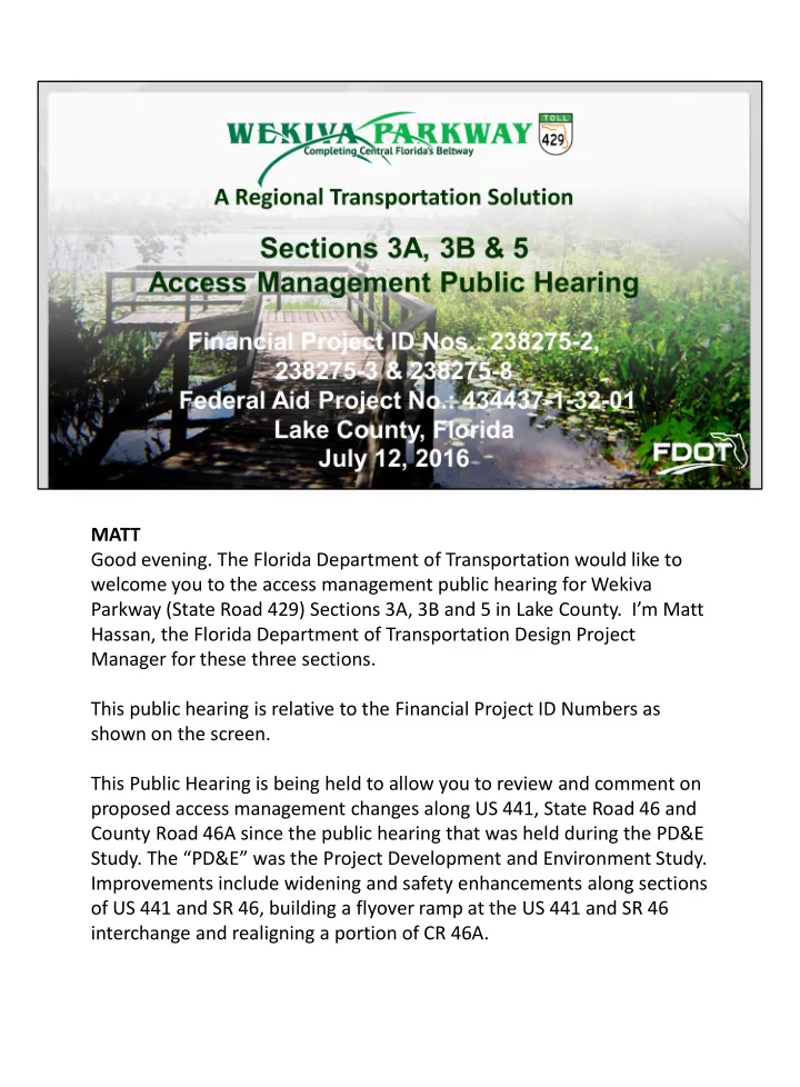 hassan the florida department of transportation design