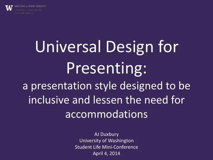 universal design for