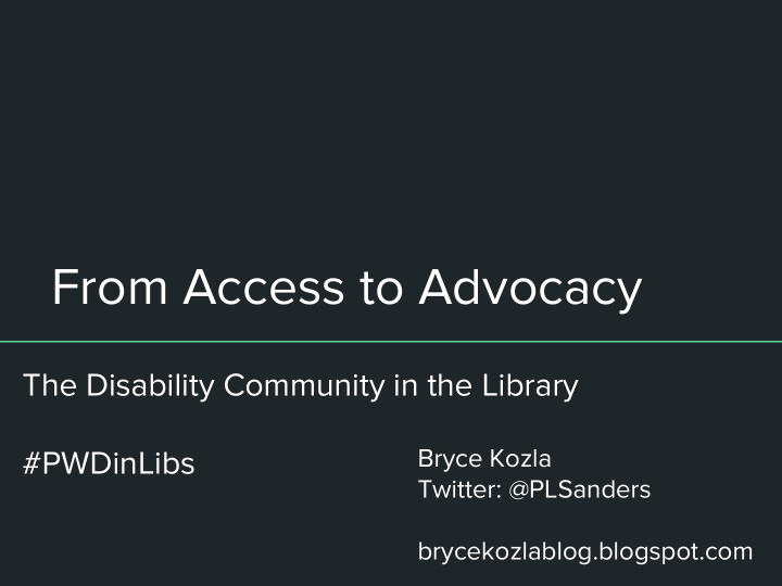 from access to advocacy