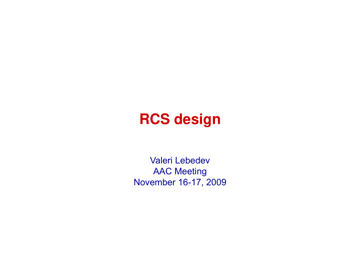 rcs design rcs design