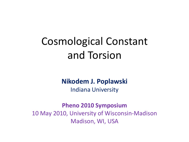 cosmological constant and torsion