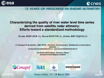 (1) Cemagref de Montpellier , UMR TETIS  Territoires, Environnement, Tldtection et