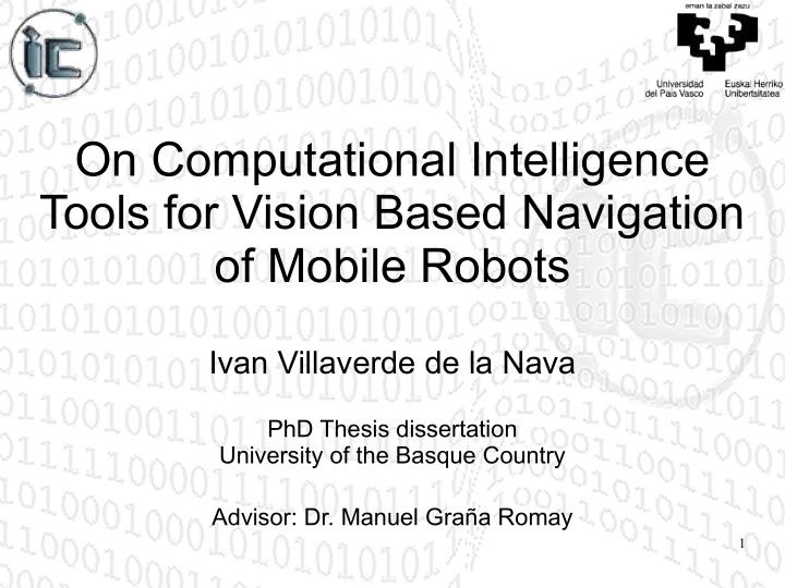 on computational intelligence tools for vision based