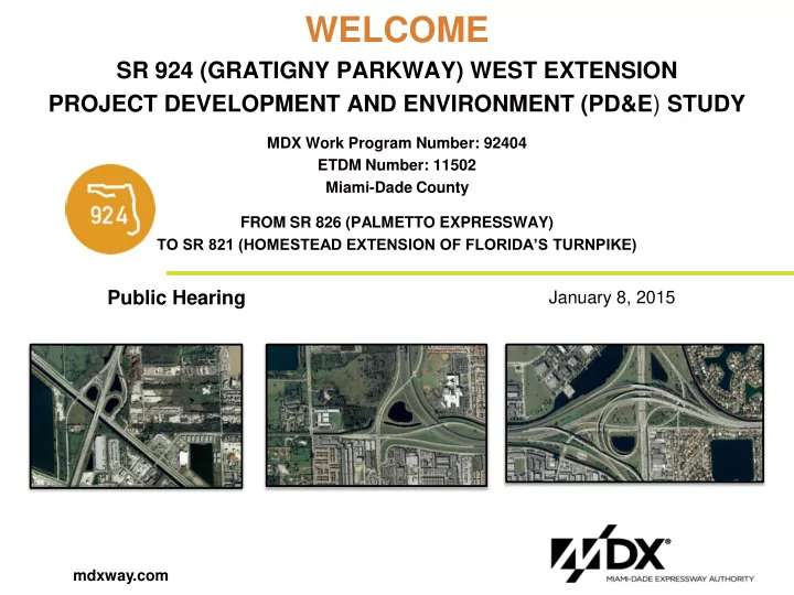 from sr 826 palmetto expressway to sr 821 homestead