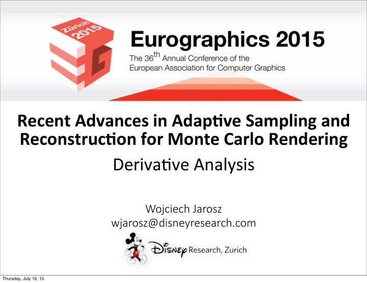 recent advances in adap ve sampling and reconstruc on for