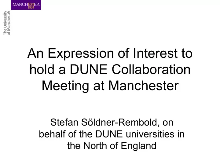 an expression of interest to hold a dune collaboration