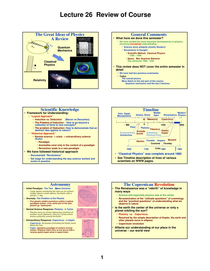 lecture 26 review of course