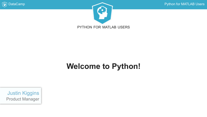 welcome to python
