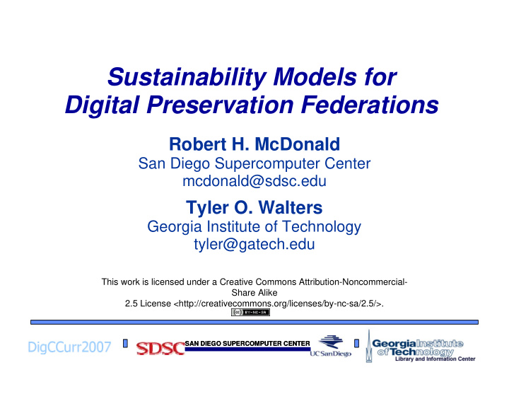 sustainability models for digital preservation federations