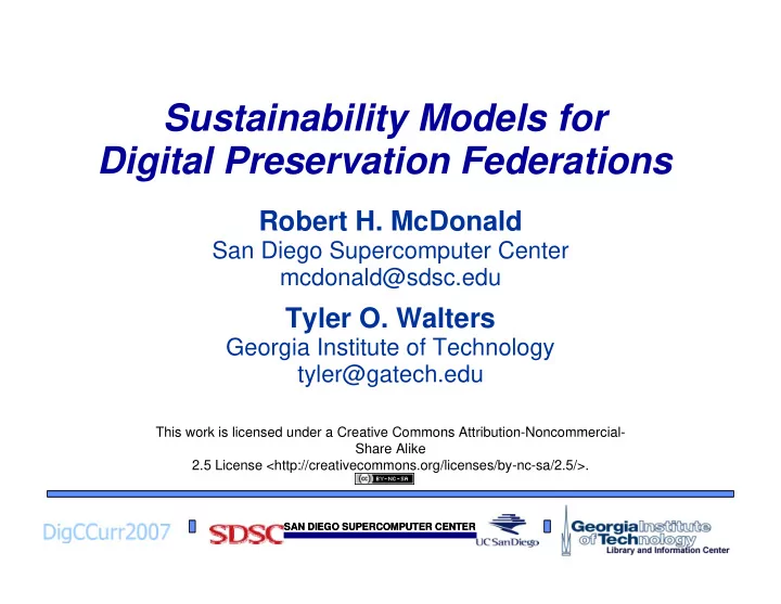 sustainability models for digital preservation federations