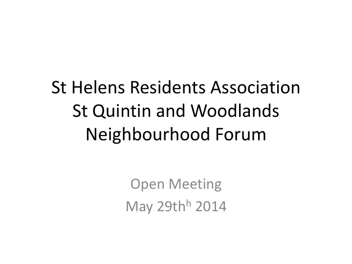 st helens residents association