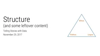 Structure  (and some leftover content)  Telling Stories with Data  November 29, 2017  Plan for