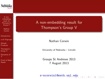 A non-embedding result for  Thompsons  Group V  Thompsons Group V  Nathan  Corwin