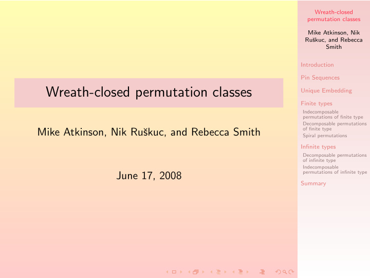 wreath closed permutation classes