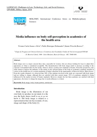 MOL2NET, 2018 , 4, http://sciforum.net/conference/mol2net-04  2  The care of the body is a major