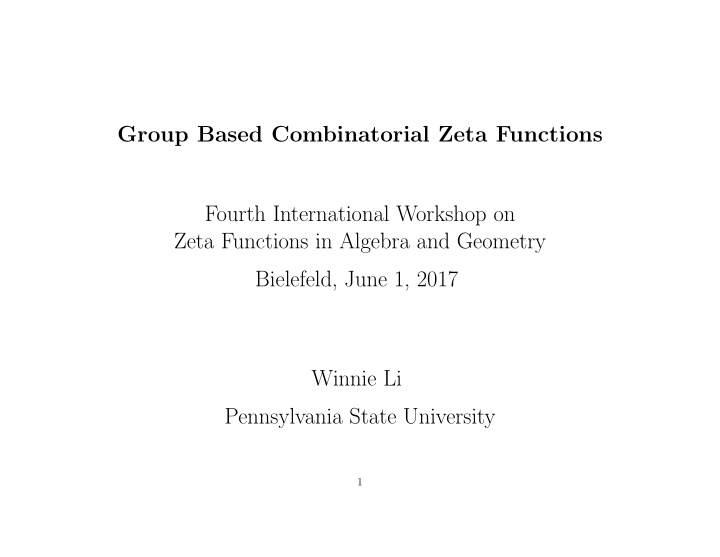 group based combinatorial zeta functions fourth